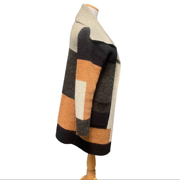 Max Studio Colorblock Patchwork Long Open Cardigan - Picture 3 of 8